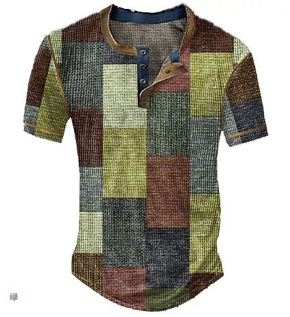 Men's Clothing Graphic Plaid Color Block