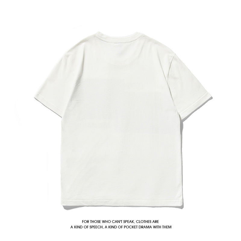 Summer Japanese T-Shirt Men's Short Sleeve Pure Cotton