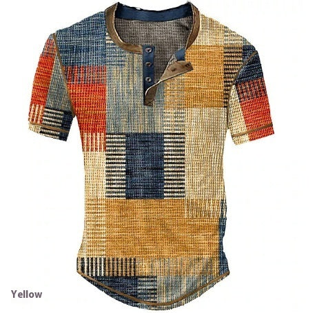 Men's Clothing Graphic Plaid Color Block