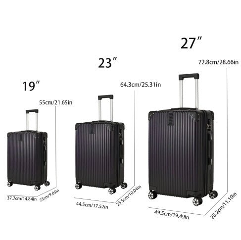 3 - Piece Hard Shell Luggage Set – 4 Wheels & Lock - SMARTMARTNZ