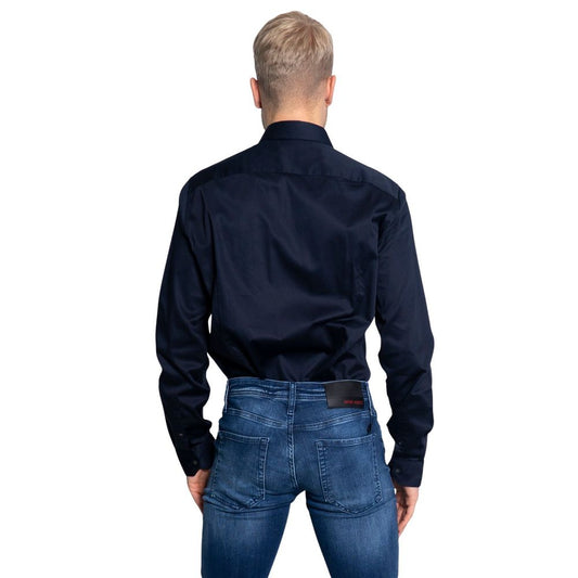 Armani Exchange Blue Cotton Dress Shirt