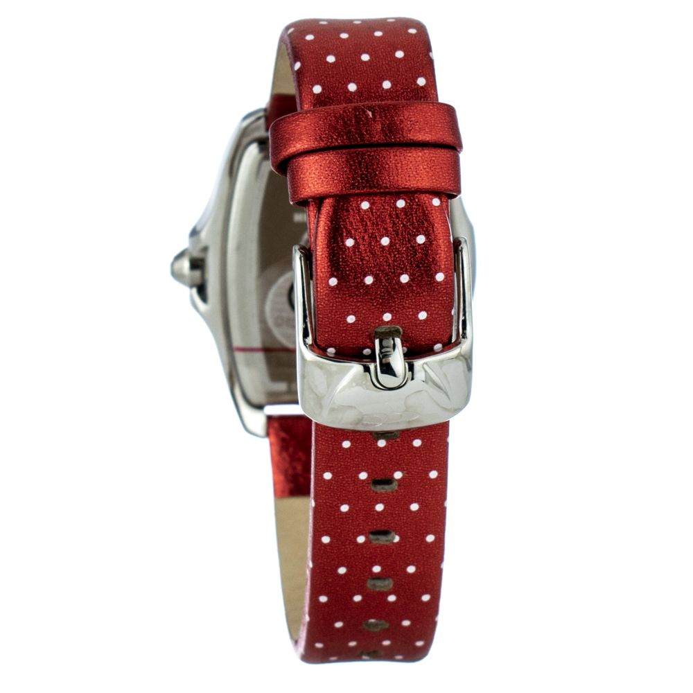 Chronotech Red Leather Dress Watch