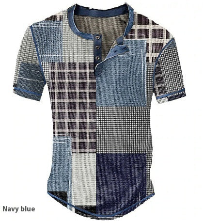 Men's Clothing Graphic Plaid Color Block