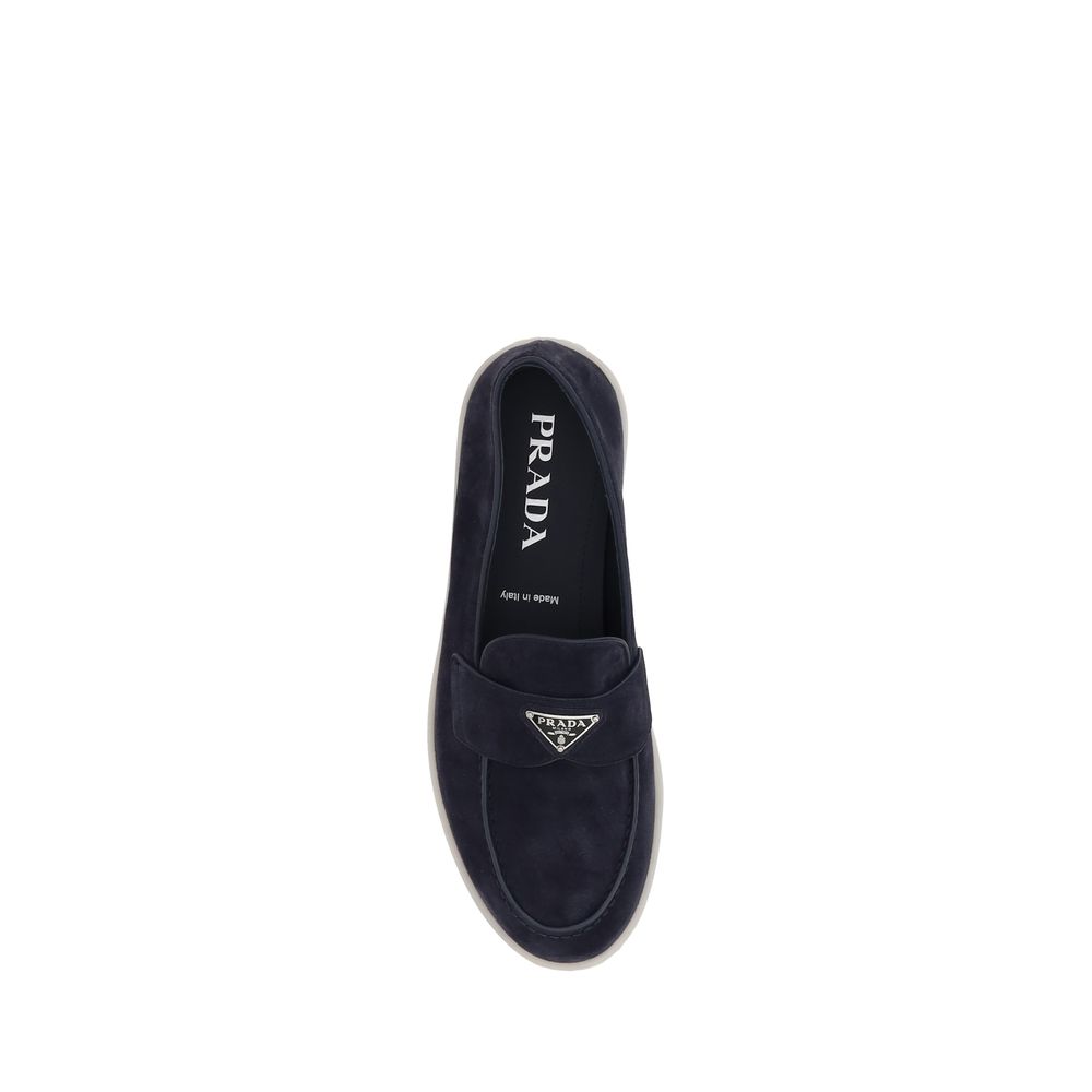 Prada Blue Rubber Slip-On Loafers