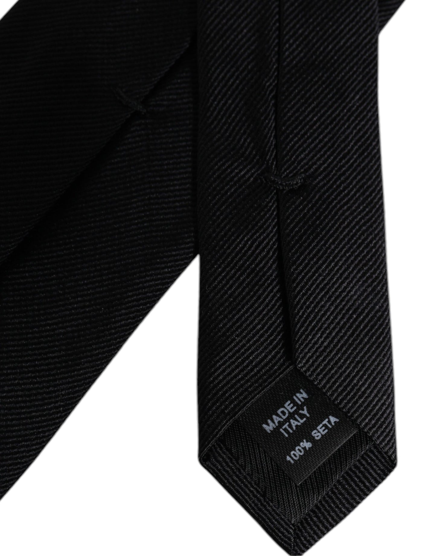 Dolce & Gabbana Black Solid Silk Adjustable Necktie Tie