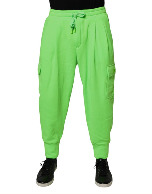 Dolce & Gabbana Neon Green Cargo Jogger Men Sweatpants Pants