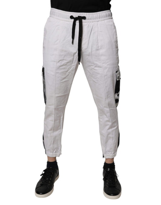Dolce & Gabbana White Cotton Cargo Jogger Sweatpants Pants