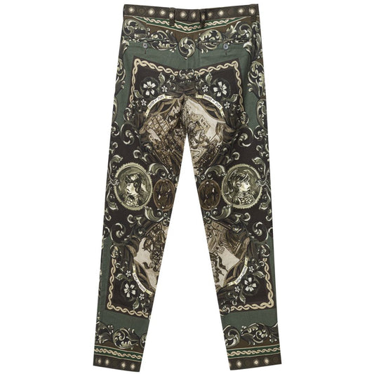 Dolce & Gabbana Green Cotton Casual Pants