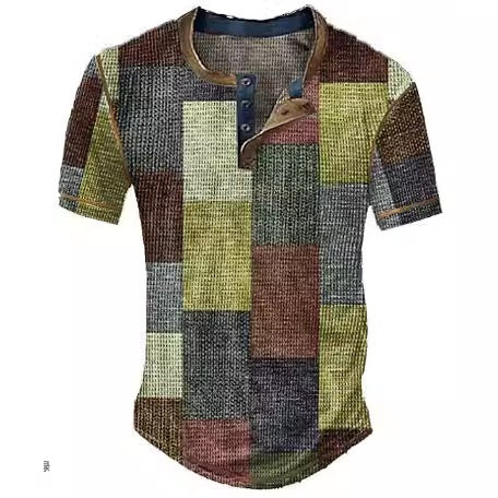 Men's Clothing Graphic Plaid Color Block