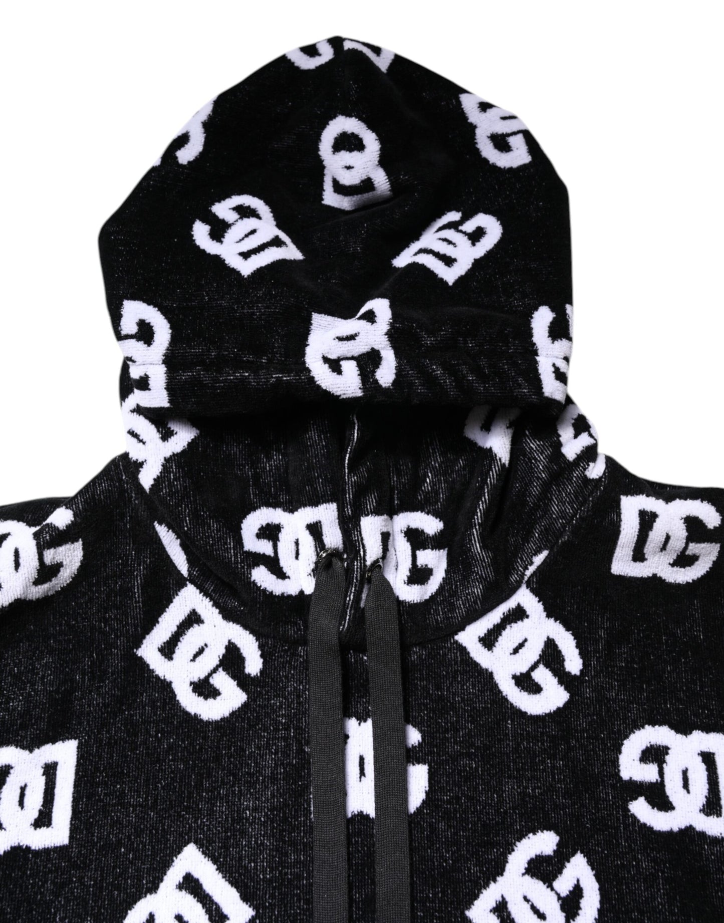 Dolce & Gabbana Black DG Cotton Hooded Sleeveless Sweater