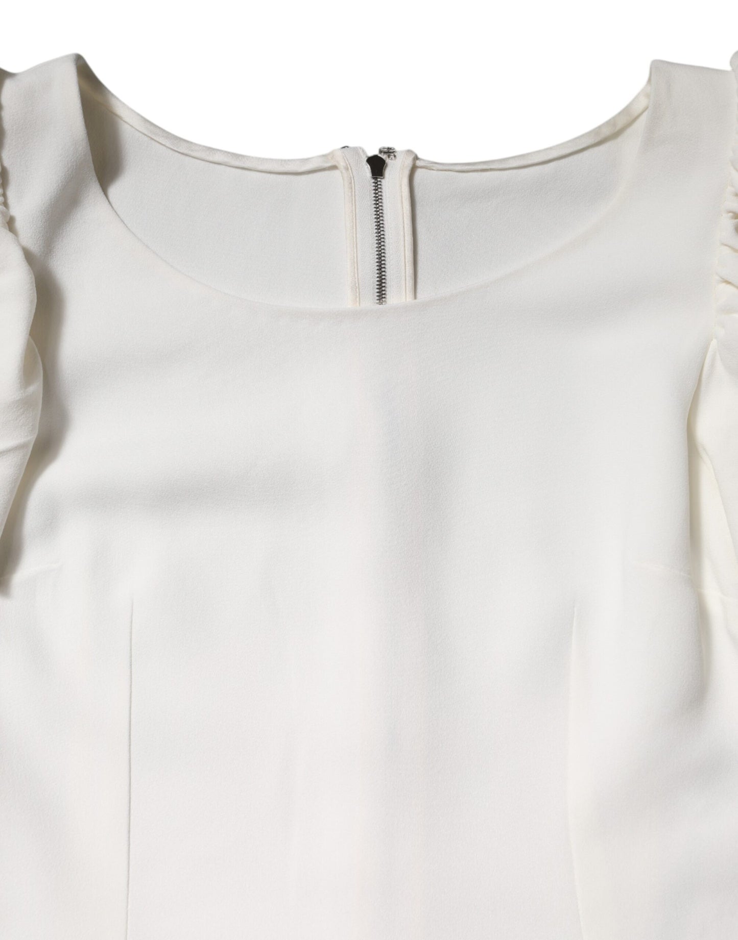 Dolce & Gabbana White Viscose Round Neck Short Sleeves Top