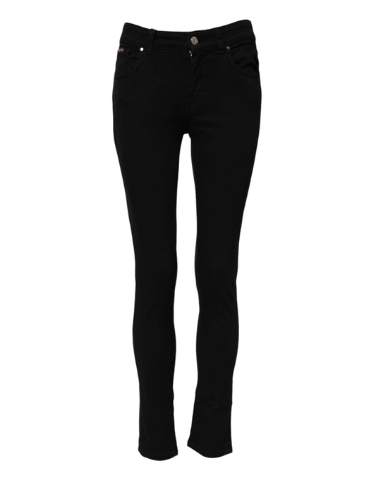 Dolce & Gabbana Black Skinny Cotton Mid Waisted Denim Jeans
