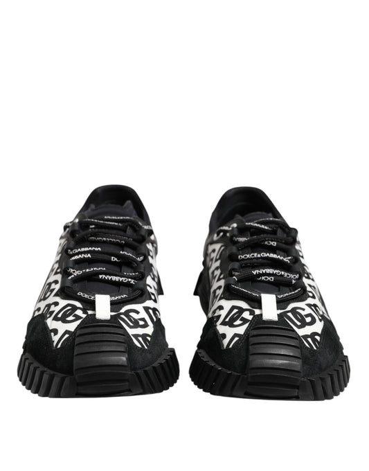 Dolce & Gabbana Black Logo Lace Up Low Top NS1 Sneakers Shoes