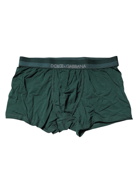 Dolce & Gabbana Green Cotton Regular Men Boxer Brief Underwear