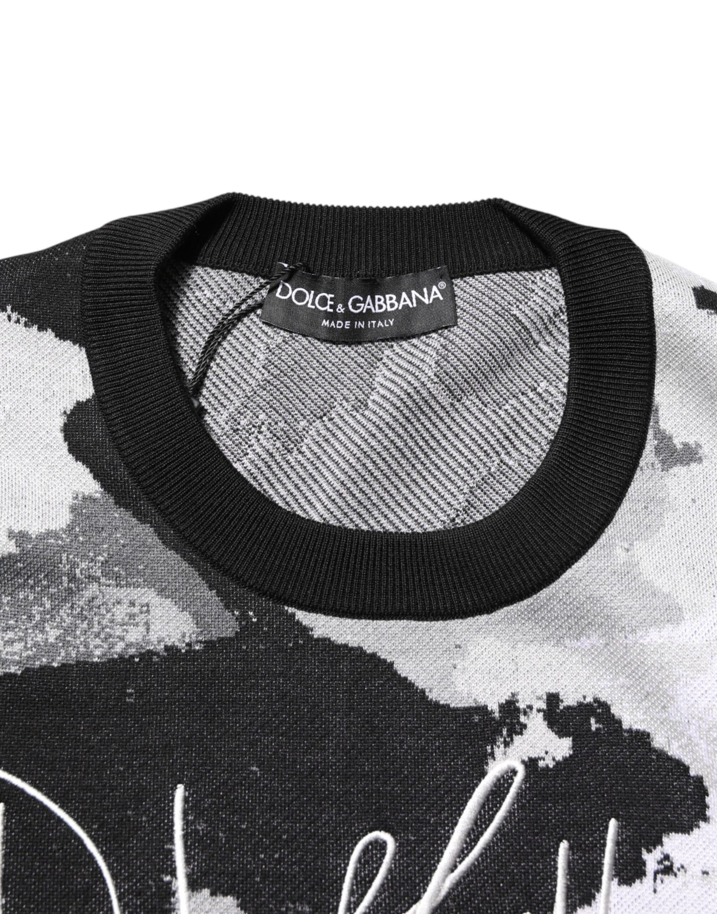 Dolce & Gabbana Multicolor Silk Camouflage Pullover Sweater