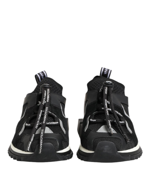 Dolce & Gabbana Black White Logo Sorrento Sneakers Shoes