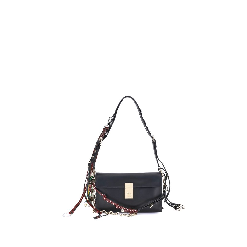 Prada Black Calf Leather Bos Taurus Shoulder Bag