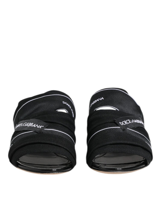 Dolce & Gabbana Black Slides Slip On Sandals Shoes