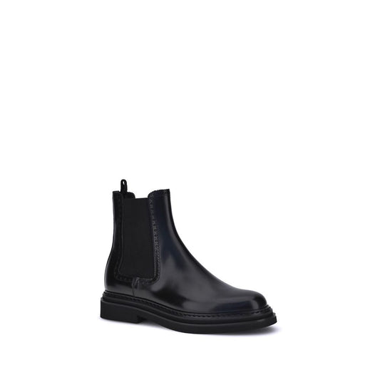 Dolce & Gabbana Black Calf Leather Bos Taurus Chelsea Boots