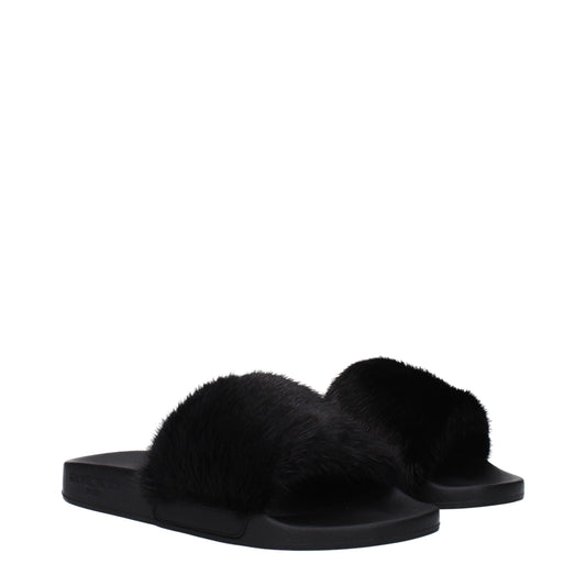 Givenchy Black Cotton Slippers