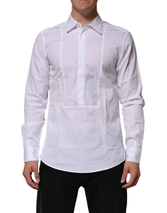Dolce & Gabbana White Poplin Cotton Formal Men Dress Shirt