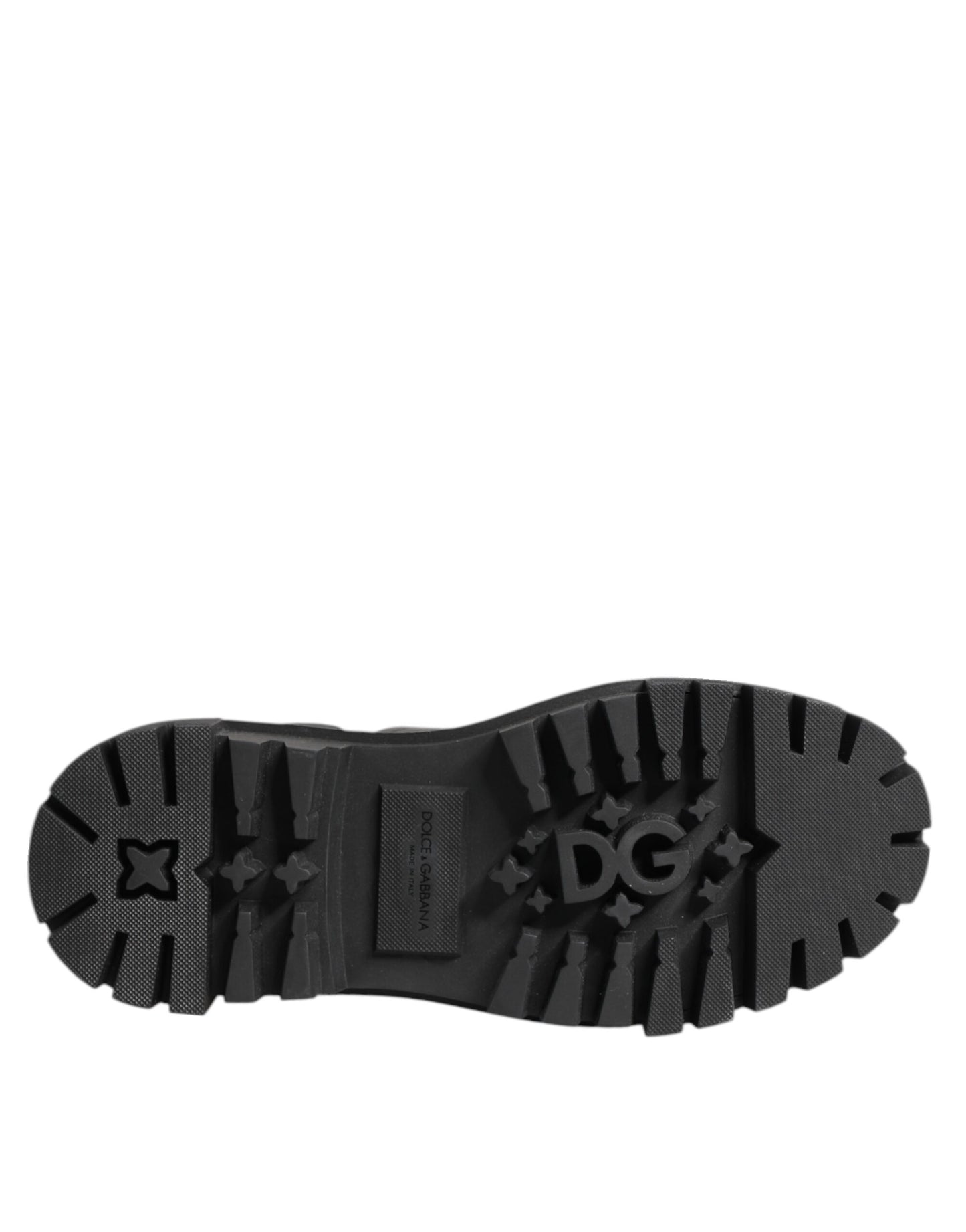 Dolce & Gabbana Black Crystal Embellished Combat Boots Shoes