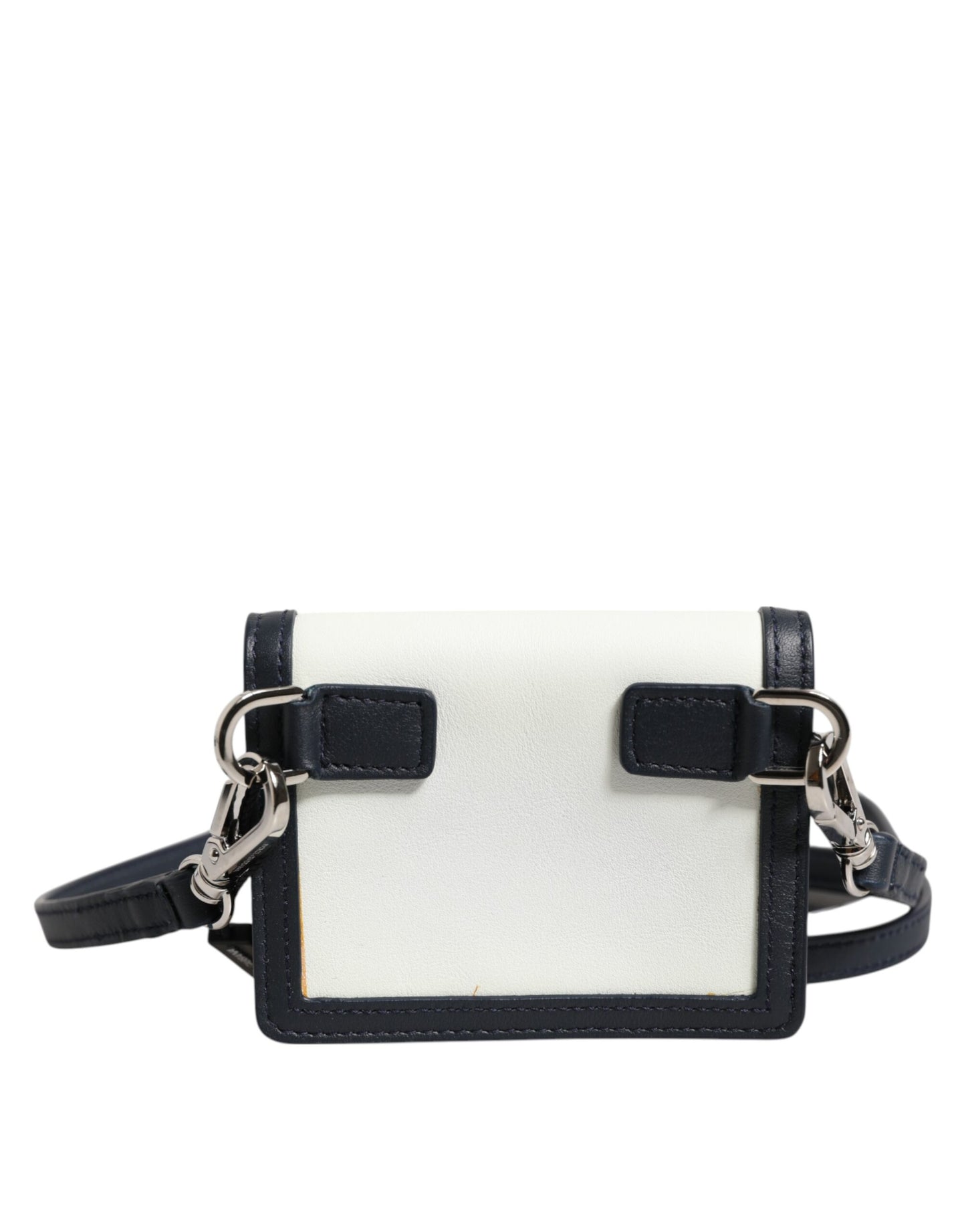 Dolce & Gabbana Beige Black Leather Card Holder Crossbody Men Borse Bag