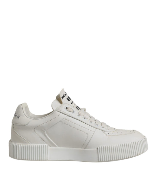 Dolce & Gabbana White Miami Leather Low Top Sneakers Shoes