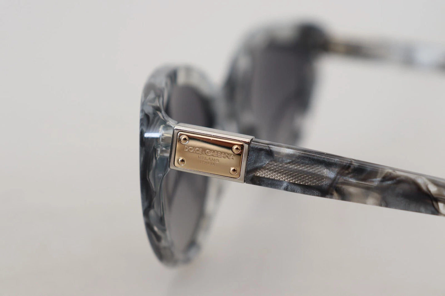 Dolce & Gabbana DG4194 Gray Acetate Logo Plaque Cat Eye Lens Sunglasses