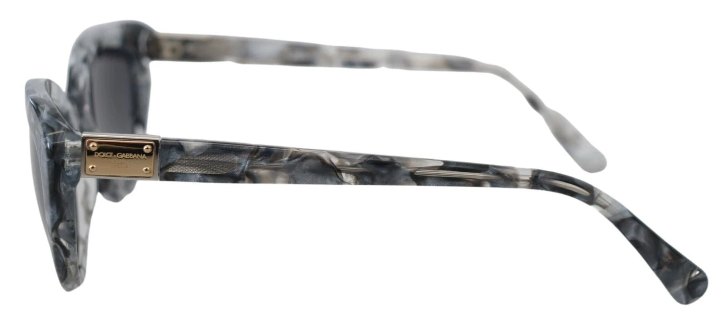 Dolce & Gabbana DG4194 Gray Acetate Logo Plaque Cat Eye Lens Sunglasses
