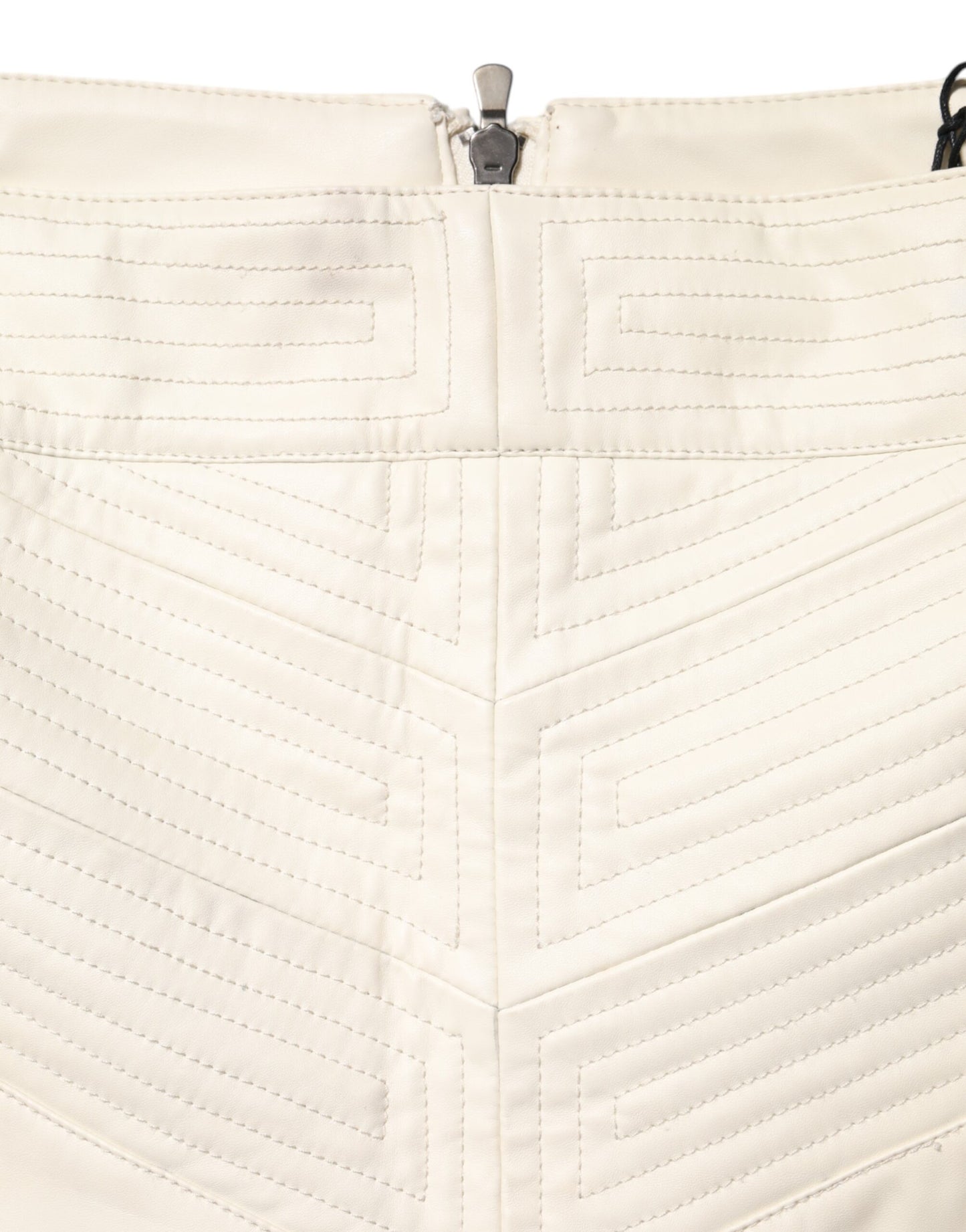 Guess Beige Faux Leather Quilted Mini High Waist Women Skirt