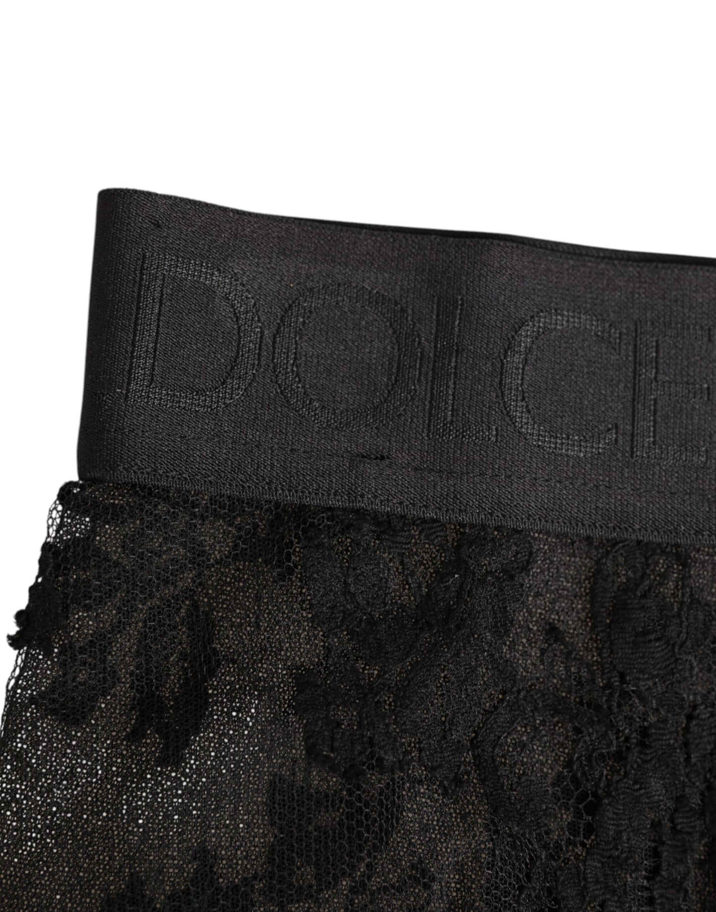 Dolce & Gabbana High Waist Briefs Black Floral Lace Underwear