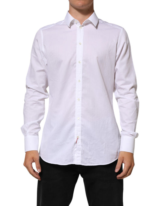 Dolce & Gabbana White Cotton MARTINI Men Formal Dress Shirt