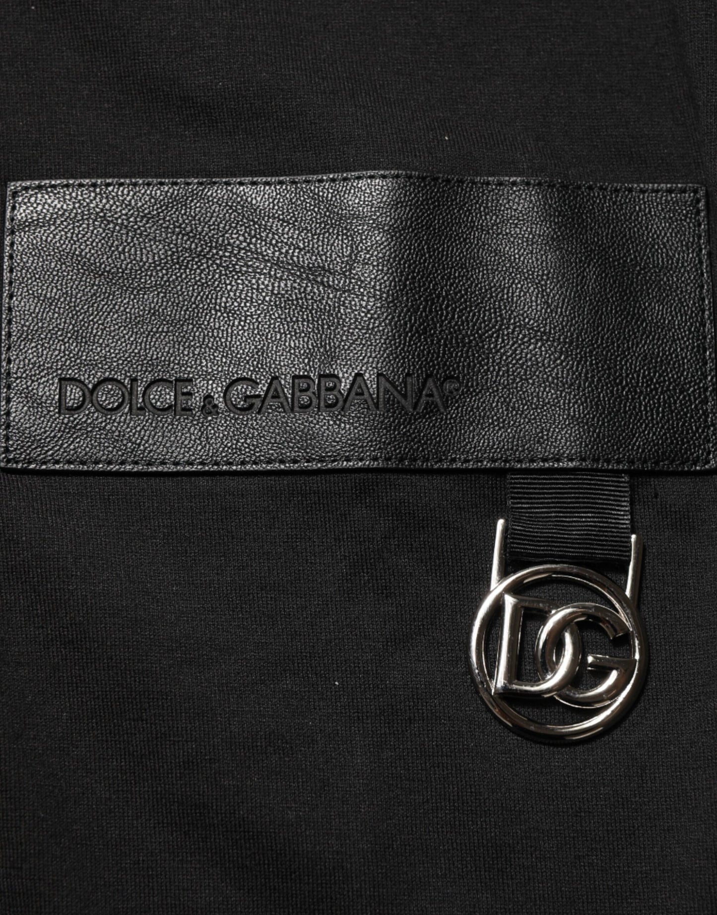 Dolce & Gabbana Black Logo Plaque Cotton Crew Neck T-shirt