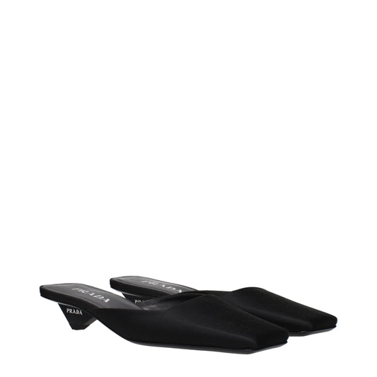 Prada Black Satin Flat Sandals