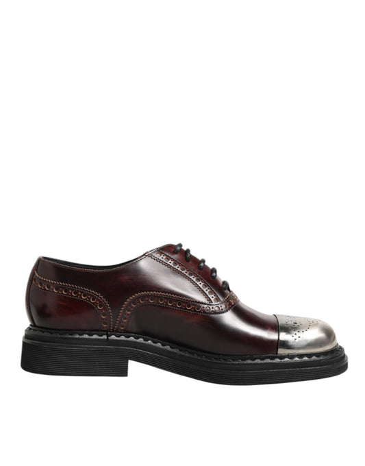 Dolce & Gabbana Brown Leather Lace Up Dress Men Oxford Shoes