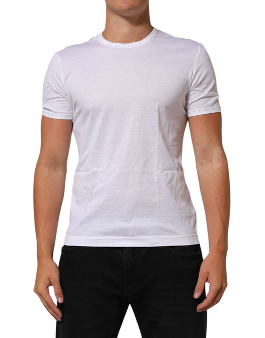 Dolce & Gabbana White Cotton Crew Neck Underwear Tee T-shirt