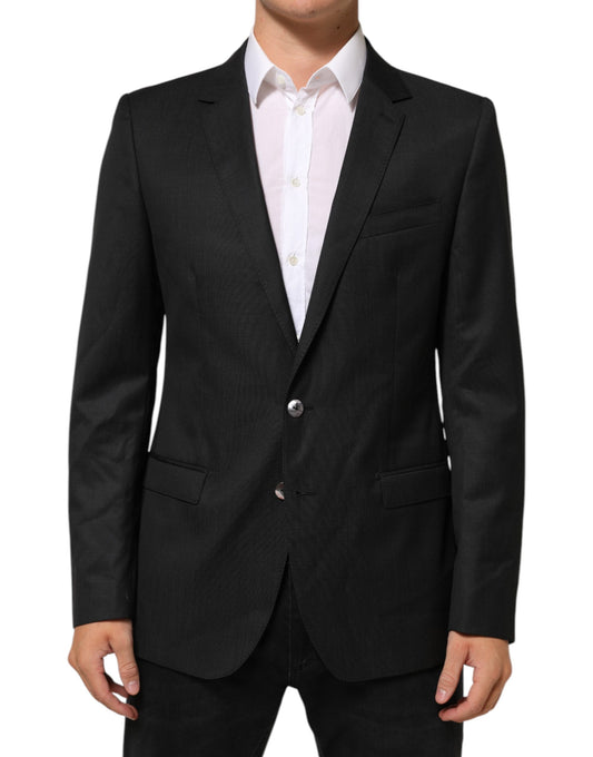 Dolce & Gabbana Black Single Breasted Men Coat MARTINI Blazer