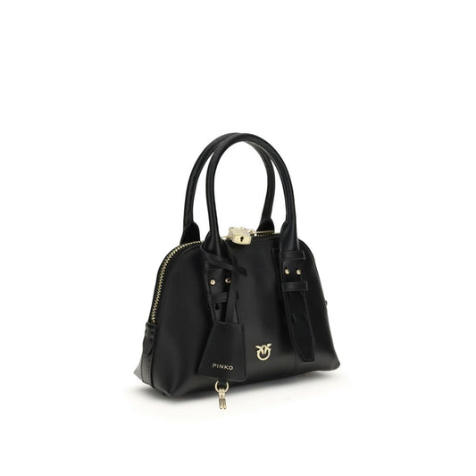 PINKO Black Calf Leather Bos Taurus Handbag