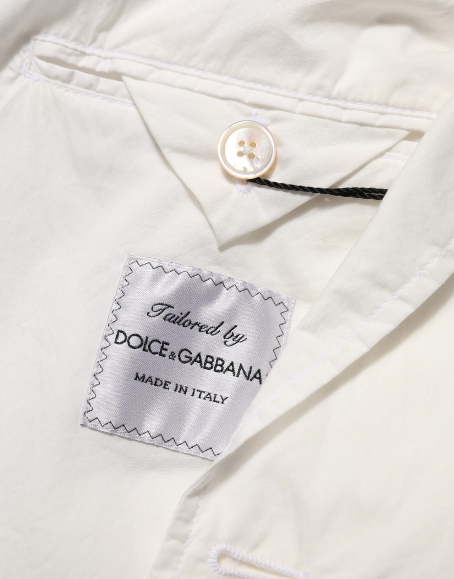 Dolce & Gabbana White Cotton 1 Button Men Suit Blazer