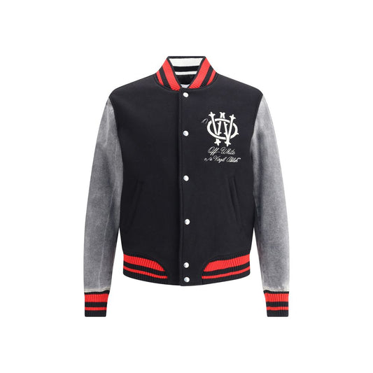 Off-White Black Fleece Wool Jackets And Coat