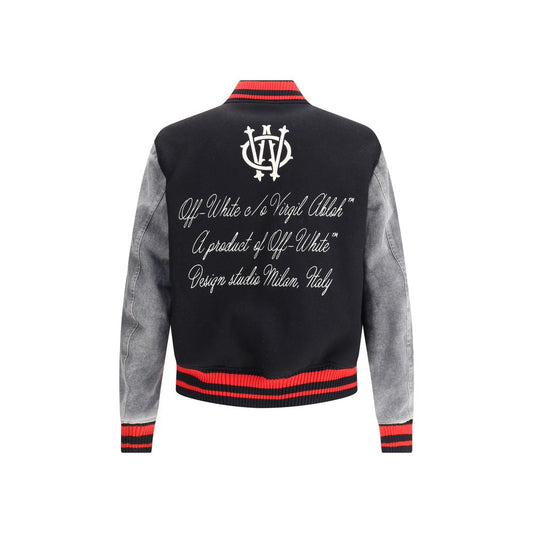 Off-White Black Fleece Wool Jackets And Coat