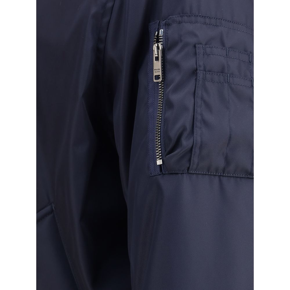 Prada Blue Recycled Polyamide Bomber