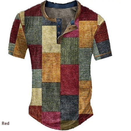 Men's Clothing Graphic Plaid Color Block