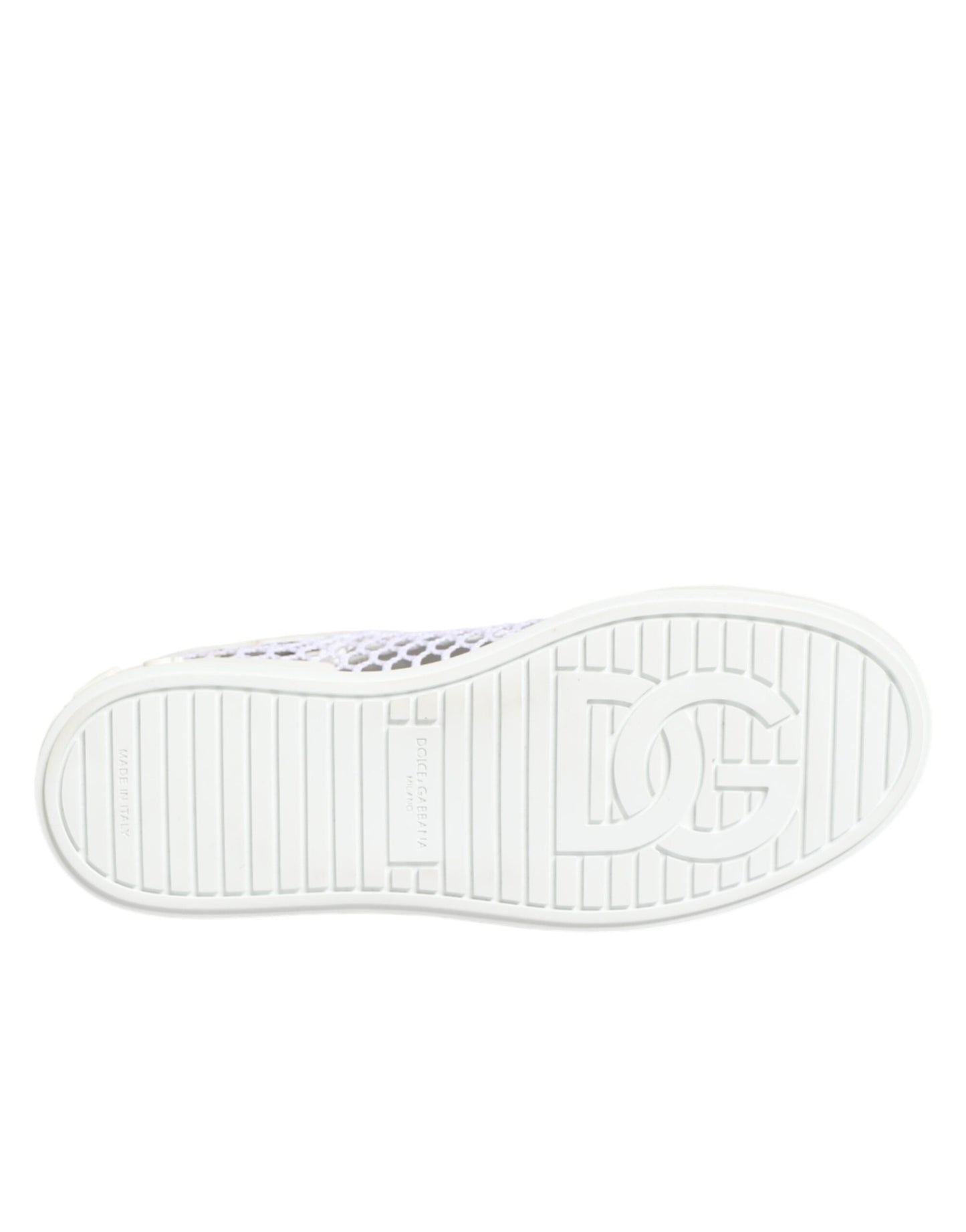 Dolce & Gabbana White Mesh Inserts Low Top Sneakers Shoes