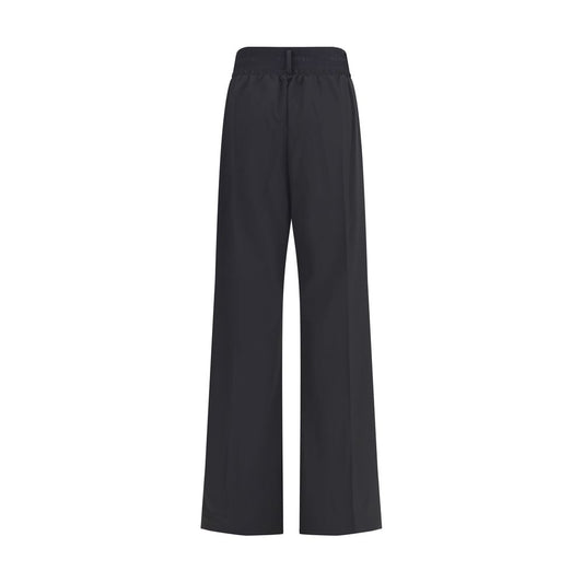 ALAINPAUL Black Fleece Wool Casual Pants