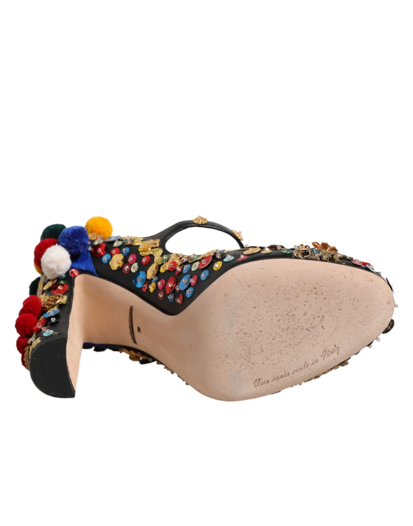 Dolce & Gabbana Black Gold Embellished MARY JANES Pumps Shoes