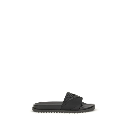 Fendi Black Rubber Sandals