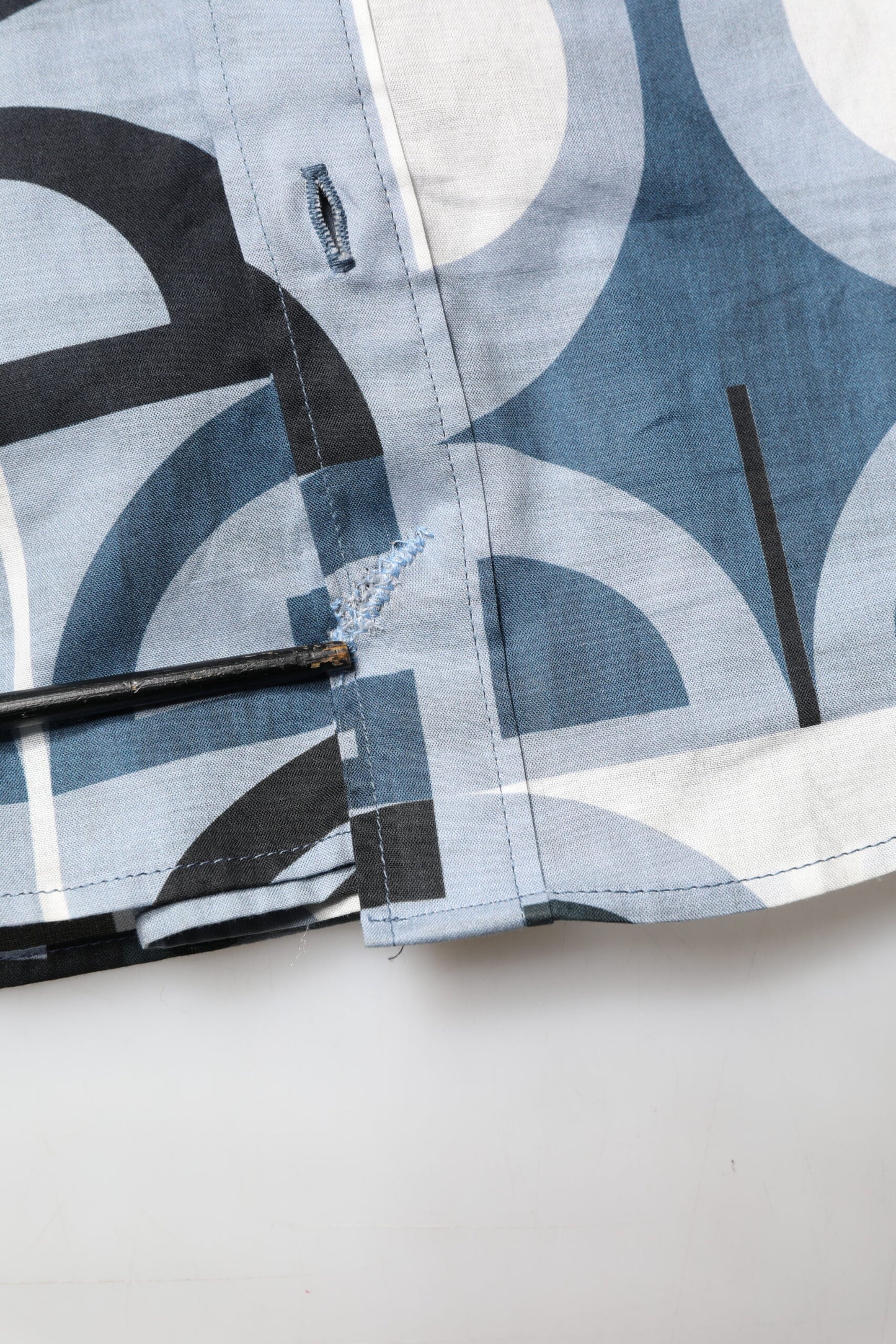 Dolce & Gabbana Blue MARTINI Long Sleeves Casual Logo Shirt