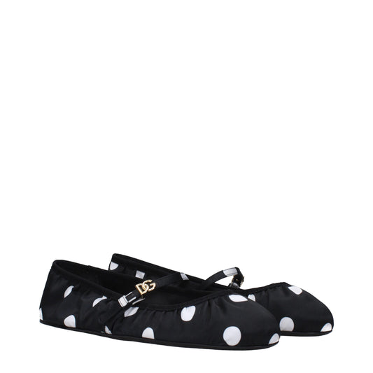 Dolce & Gabbana Black Fabric Ballet Flats